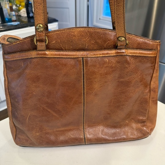 Patricia Nash Poppy Tote Heritage Shoulder Bag, Italian Leather, Tan, Top Zip - Picture 6 of 16